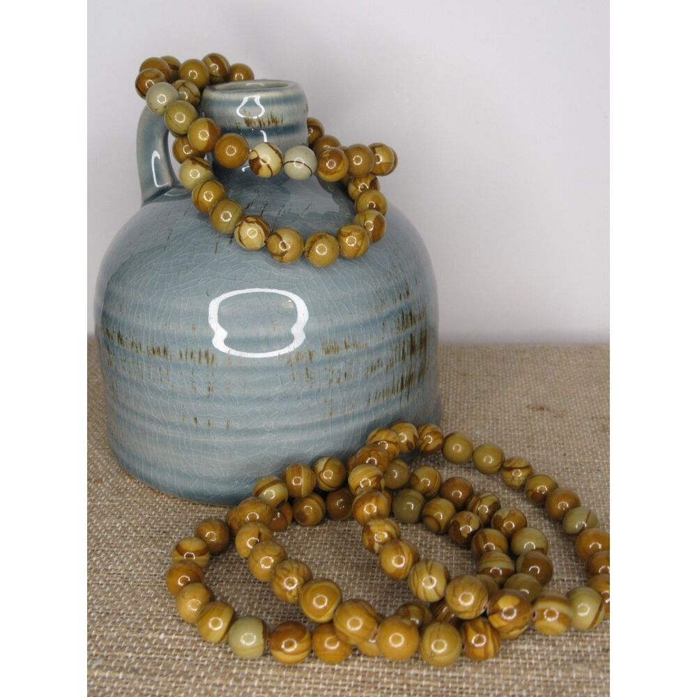 Bamboo Jasper Bead Bracelet 8mm